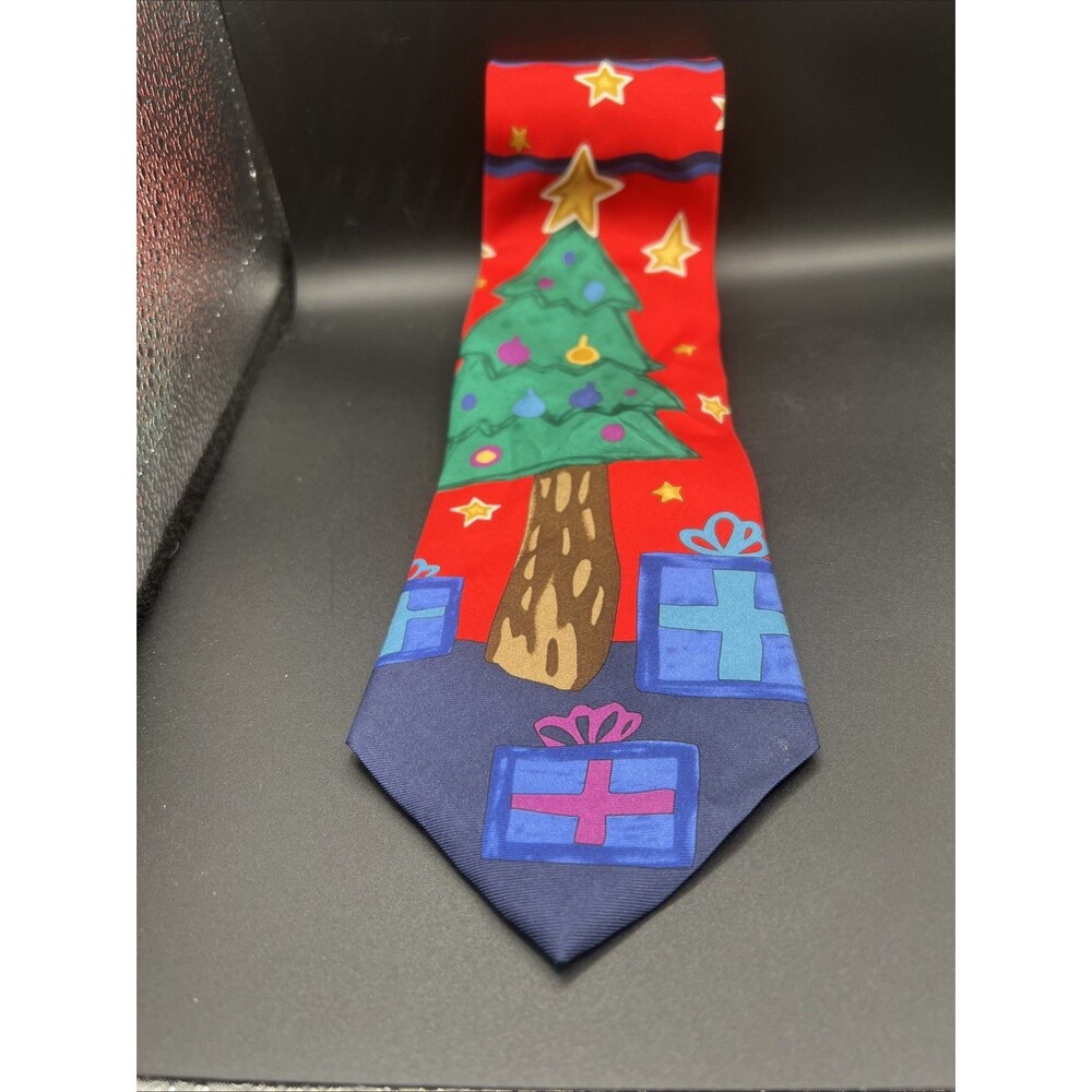 Save The Children Months Of The Year Mens Red Tie 100% Silk